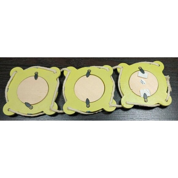 Nautical Wooden Lifebuoy Wall Hangings With Sailboat Designs Set Of 3 Vintage - Picture 2 of 9